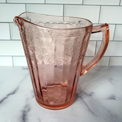 Vintage pink depression glass - vintage,